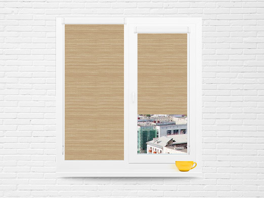 Рулонные шторы блэкаут с рисунком на двухстворчатое окно