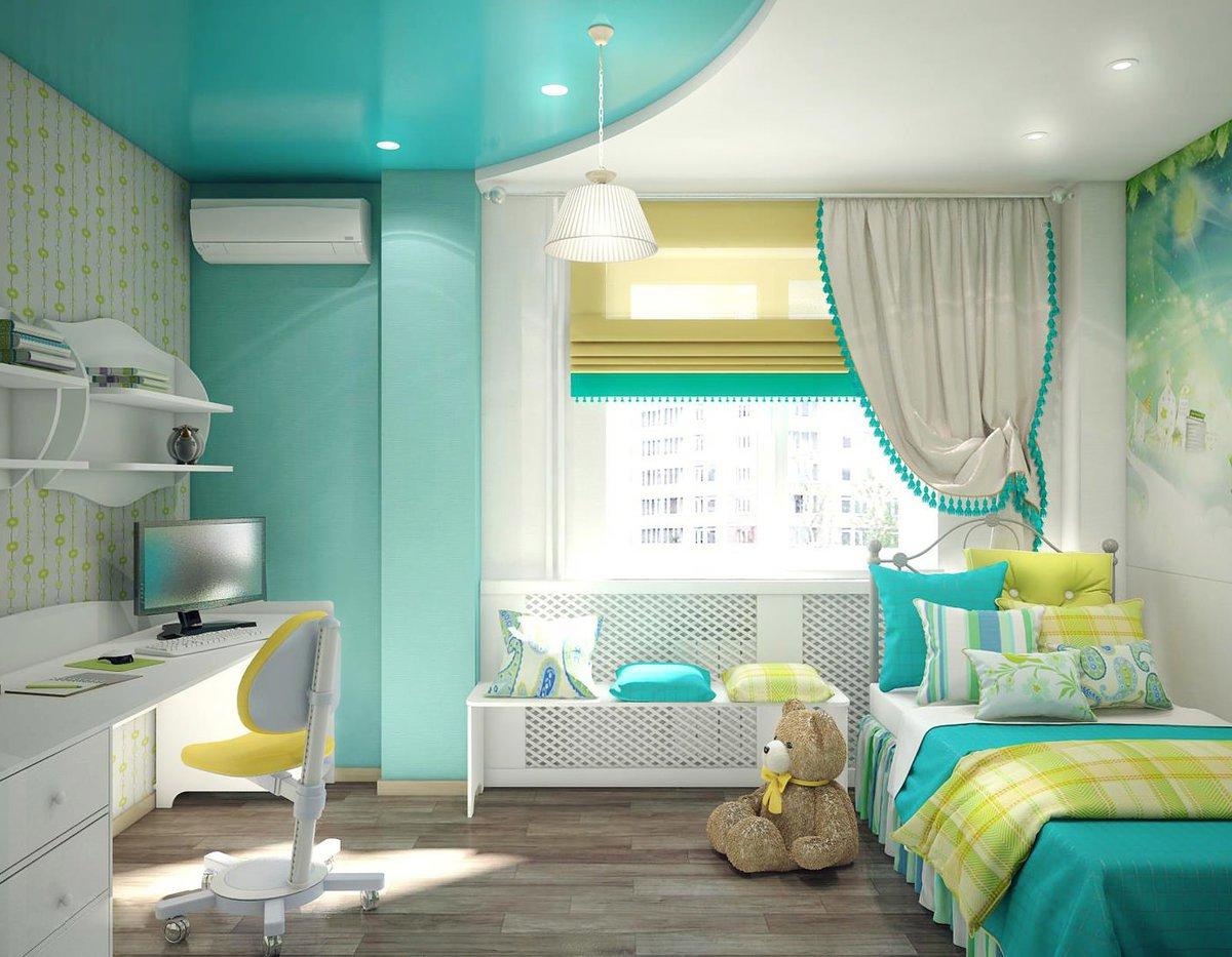 Двухуровневый матовый/сатиновый потолок в детскую Двухуровневый матовый/сатиновый потолок в детскую