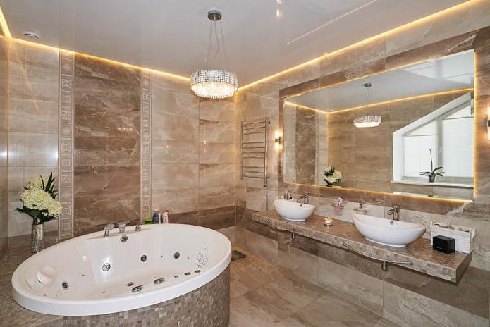 Глянцевый натяжной потолок с подсветкой Глянцевый натяжной потолок с подсветкой